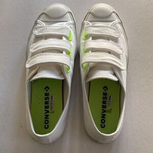 CONVERSE Jack Purcell Velcro Strap White Canvas Sneakers Men’s Sz 8/Women’s 9.5